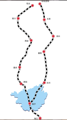 银川到海口的火车有哪些地方（银川到海口高铁线路图）
